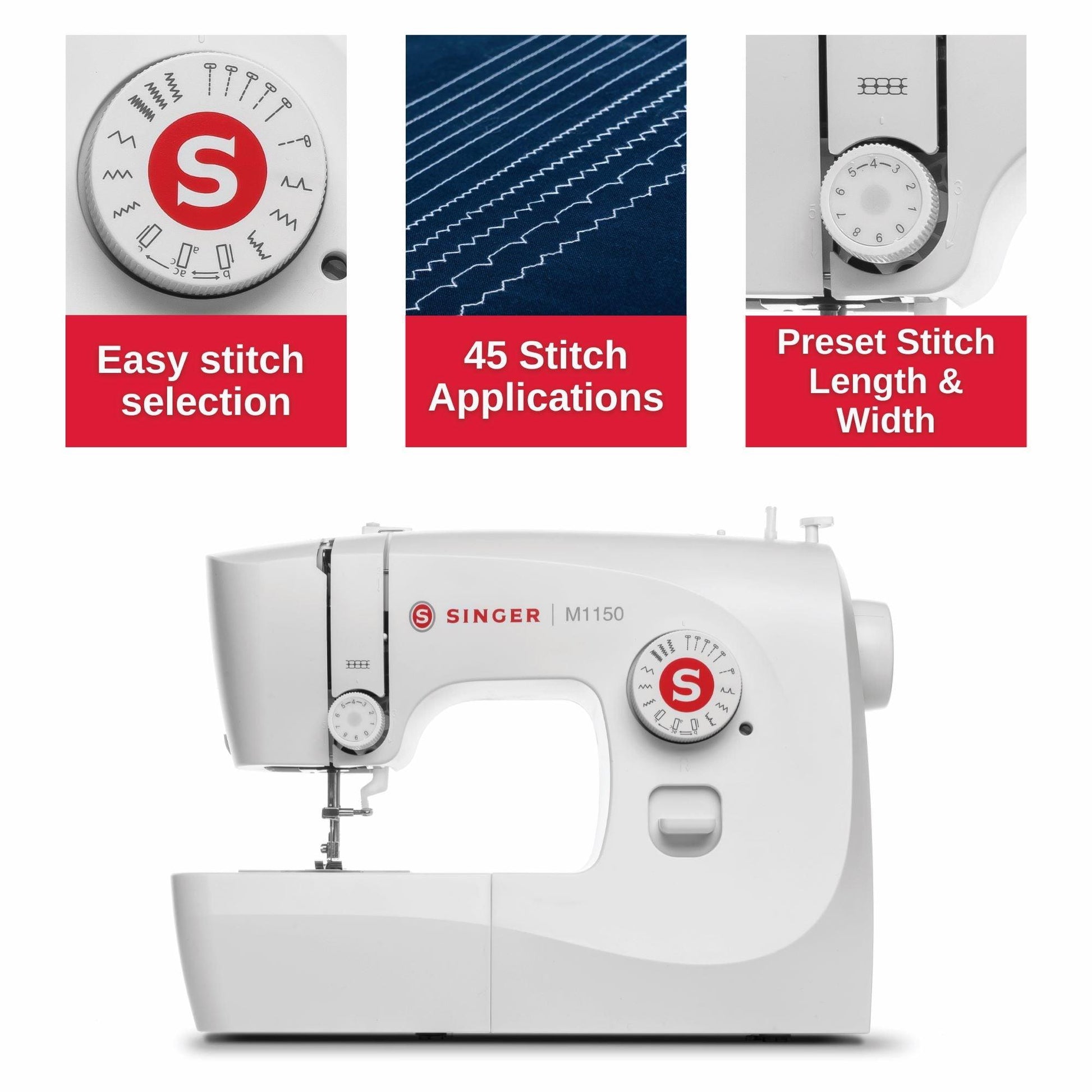 SINGER® M1150 Mechanical Sewing Machine White - JNR Products