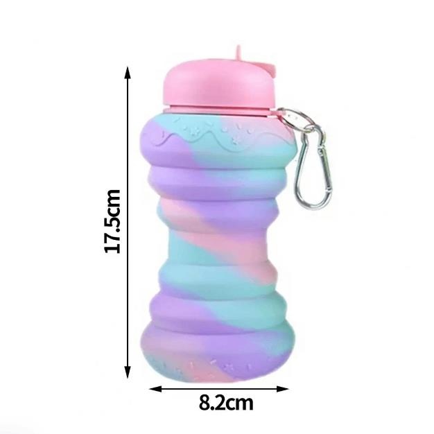 600ML Silicone Sport Bottle Foldable Food-grade Drinking Water Bottle