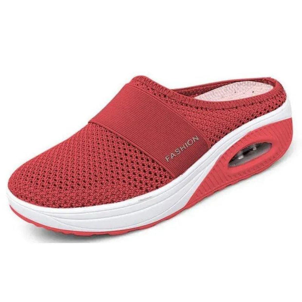 Women Walking Shoes Air Cushion Slip-On Orthopedic Diabetic Ladies Platform Mules Mesh Lightweight Slipper Wedge Female Sneaker - JNR Products