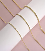 Jewelry Atelier Gold Chain Necklace Collection - 14K Solid Yellow Gold Filled Rope Chain Necklaces for Women and Men with Different Sizes (2.1mm, 2.7mm, or 3.8mm) - JNR Products