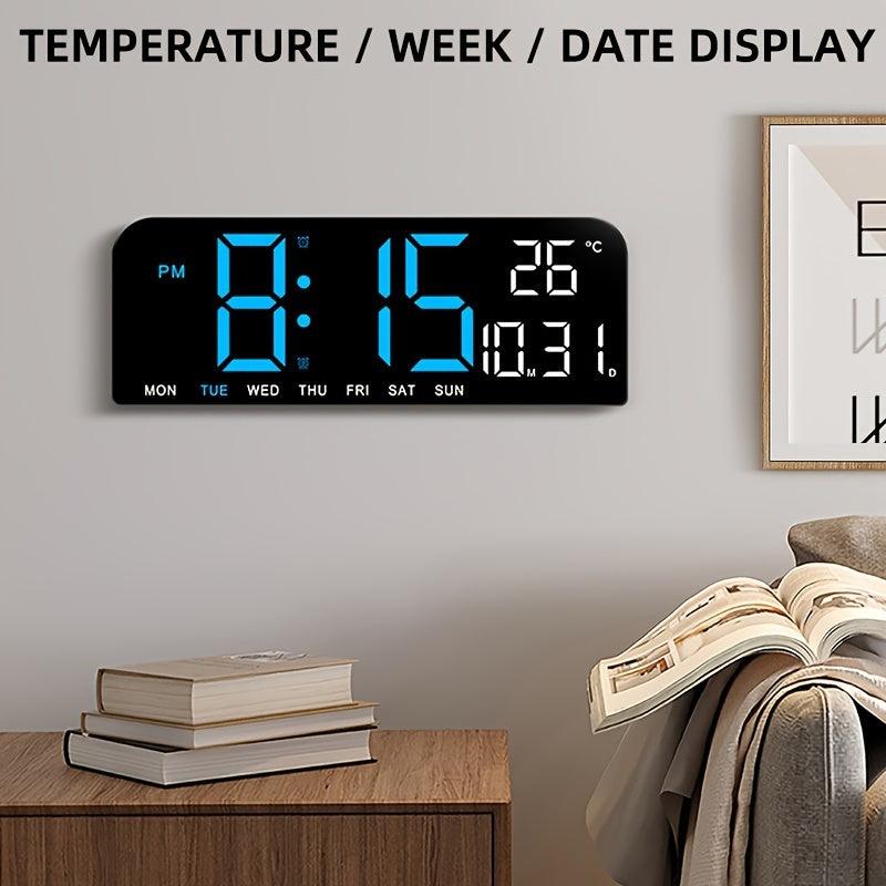 Luminous Large Screen LED Alarm Clock - Displays Week, Temperature, Humidity, and Timer - Perfect for Bedroom, Living Room, and Office Decoration with Modern Design - JNR Products