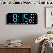 Luminous Large Screen LED Alarm Clock - Displays Week, Temperature, Humidity, and Timer - Perfect for Bedroom, Living Room, and Office Decoration with Modern Design - JNR Products