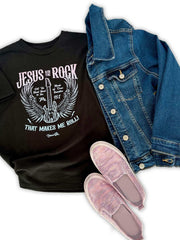 Blessed Girl Kids T-Shirt - Jesus Is The Rock - Black - Small - JNR Products