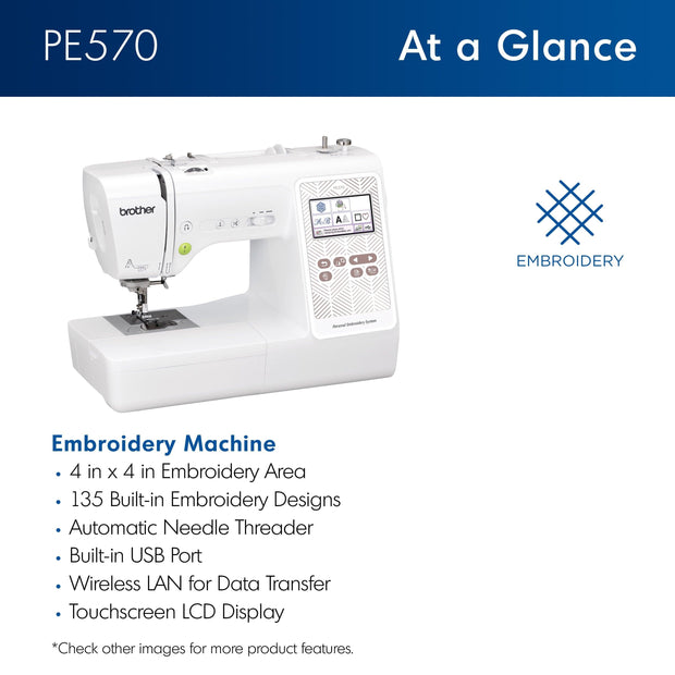 Brother PE570 4" x 4" Embroidery Machine with Built-in Designs - JNR Products