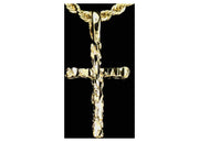 14k Bonded Gold Cross Chain Clearance for Women & Men, Unisex Nugget Cross Necklaces Best Unisex Christmas Gift for Women & Men, Lover, Girlfriend, Boyfriend with Gift Box/Bag - JNR Products