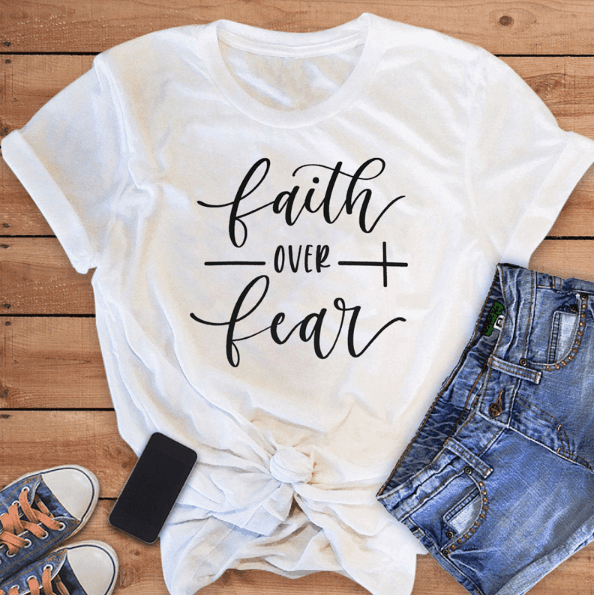 Faith Over Fear Christian T-Shirt Religion Clothing For Women Faith Shirt - JNR Products