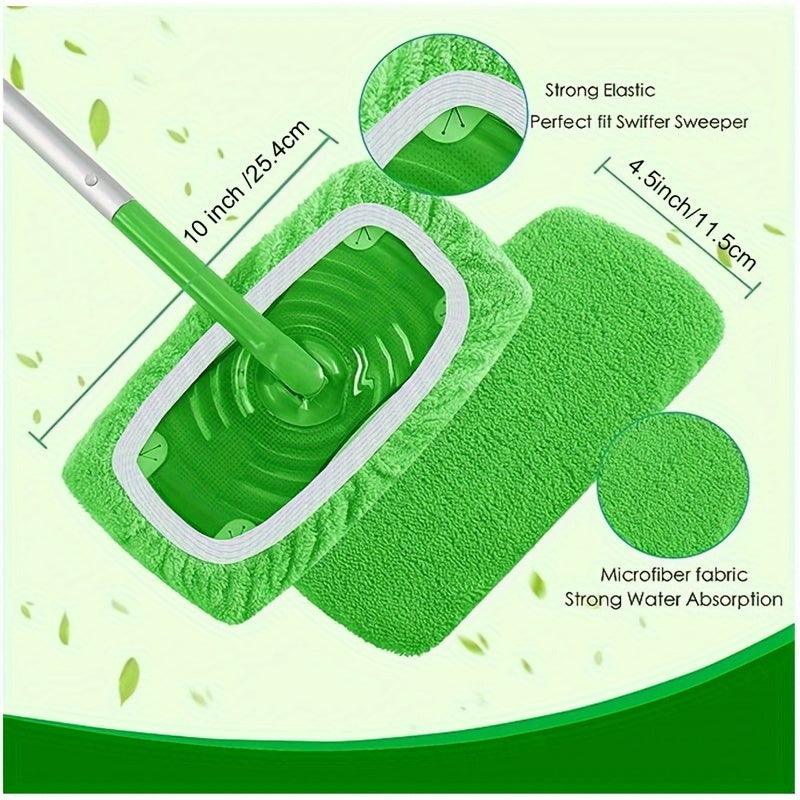 6/10 Pack, Reusable Mop Replacement Pad, Flat Plate Mop Cloth, Washable and Durable Replacement Mop Cloth, High Dust Absorption Rate and Water Absorption Rate, Wet and Dry Use, Easy to Clean, Cleaning Supplies - JNR Products