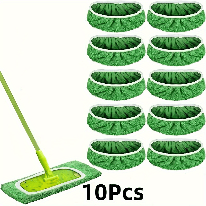 6/10 Pack, Reusable Mop Replacement Pad, Flat Plate Mop Cloth, Washable and Durable Replacement Mop Cloth, High Dust Absorption Rate and Water Absorption Rate, Wet and Dry Use, Easy to Clean, Cleaning Supplies - JNR Products