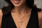 Natalia Drake Diamond Accent Cross Shape Necklace for Women in Yellow Gold Plated Sterling Silver - JNR Products