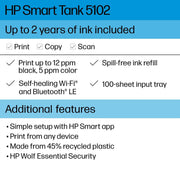 HP Smart Tank 5102 Wireless All-in-One Color Home Inkjet Tank Printer w/up to 2 Yrs of Ink Incl - JNR Products