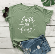 Faith Over Fear Christian T-Shirt Religion Clothing For Women Faith Shirt - JNR Products