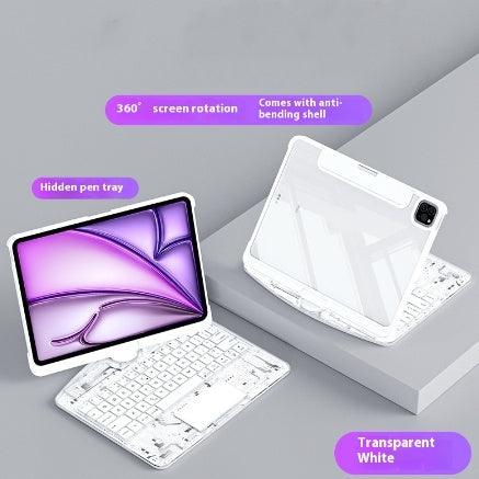 360 Swivel Keyboard Clear Case For IPad Smart Trackpad Bluetooth Keyboard Case Cover With Pen Slot - JNR Products