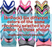 ToBeInStyle Women's Pack of 6 Random Assorted Print Sports Bras - Assorted Colors - Size 40B - JNR Products