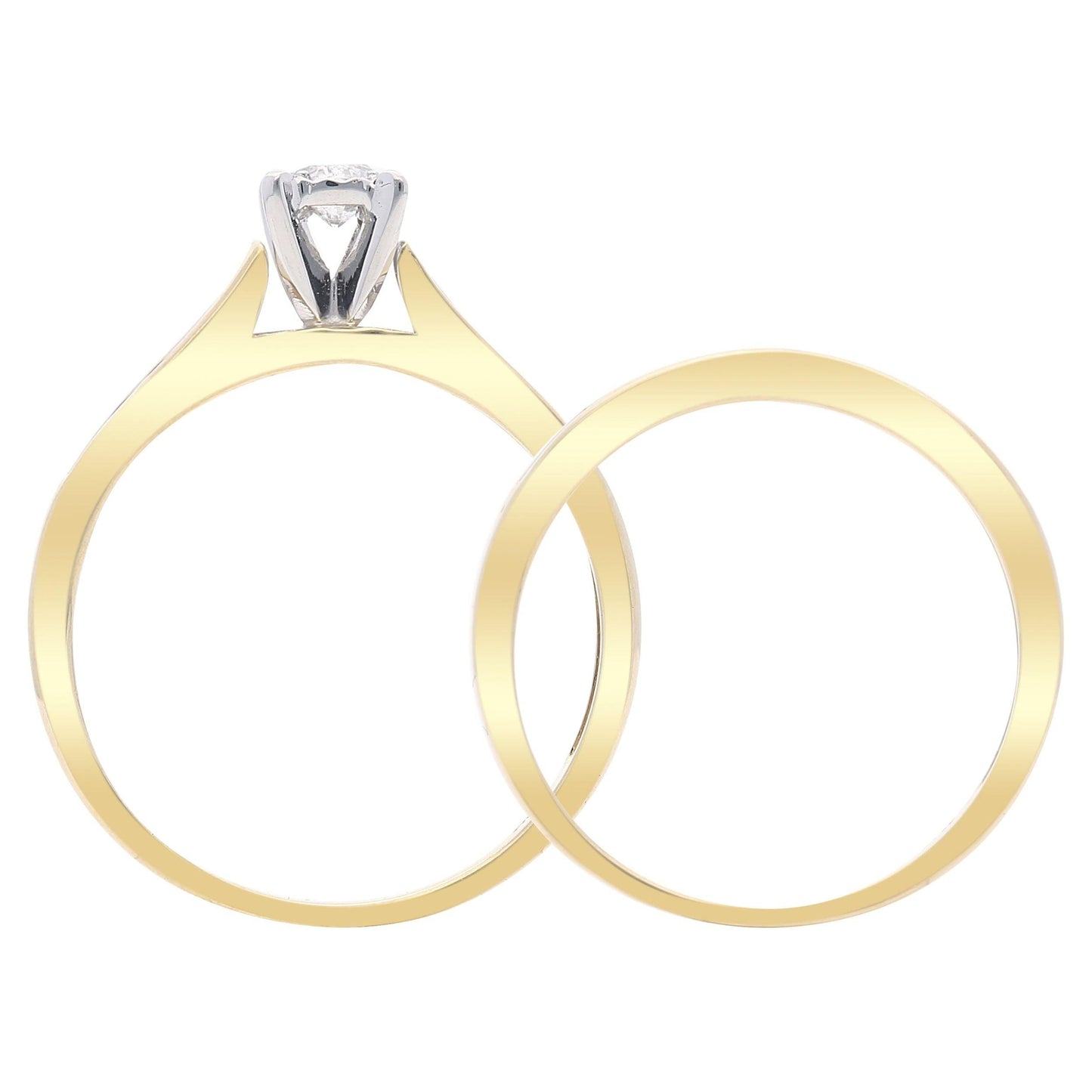 Forever Bride 10K Yellow Gold 1/2 CTTW Diamond Channel Bridal Set, Women, Adult - JNR Products