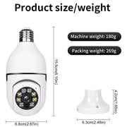 ruchs Secure Camera Surveillance Camera Nightvision Light E27 Plug Nightvision 1080P Outdoor 360 ° Panoramic Plug Smart Home Secure Wireless Camera - JNR Products