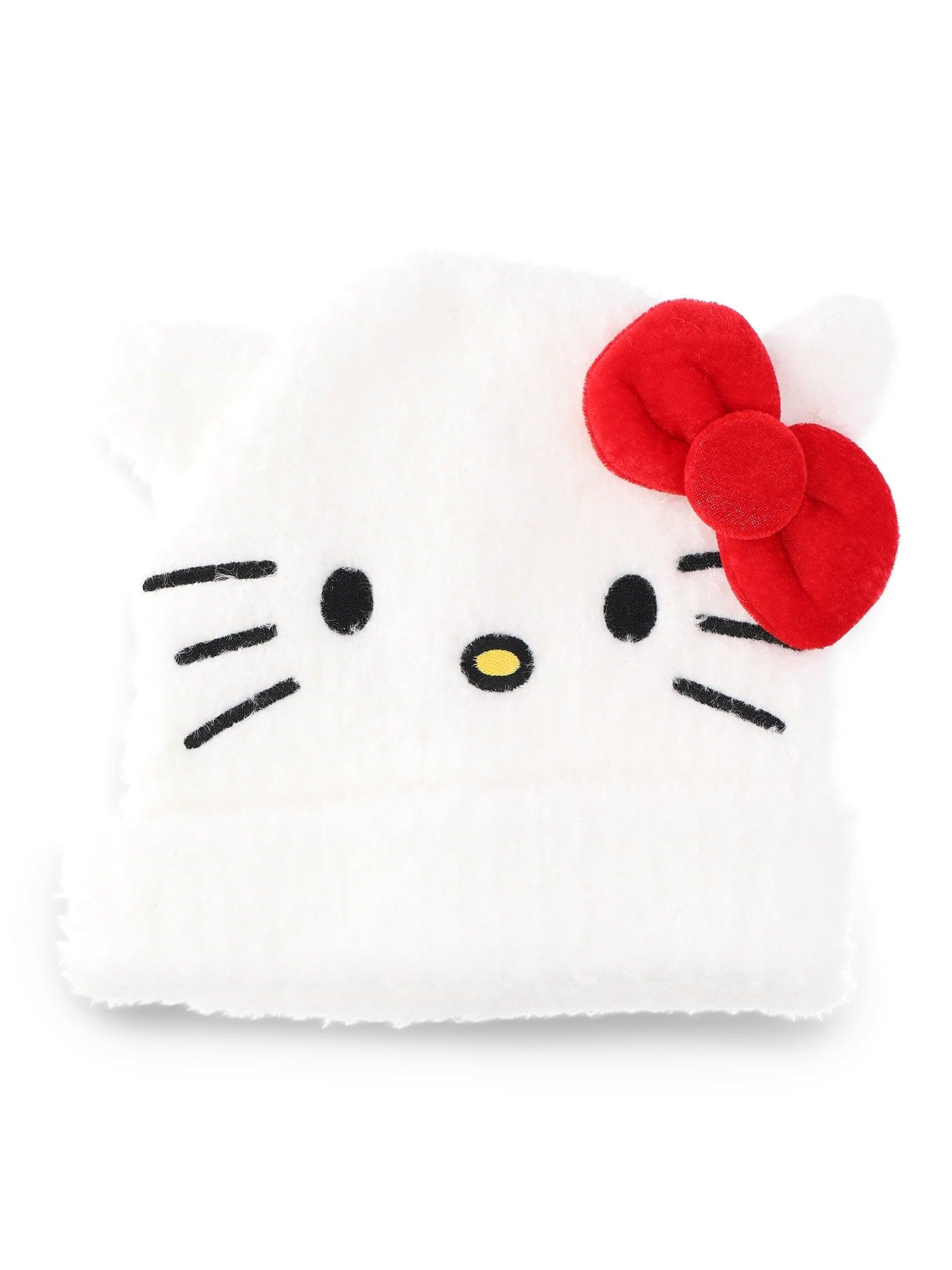 Sanrio Hello Kitty Women’s Beanie and Scarf 2-Piece Set, White Red - JNR Products