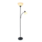 Simple Designs Metal Floor Lamp w/ Reading Light in Black - JNR Products