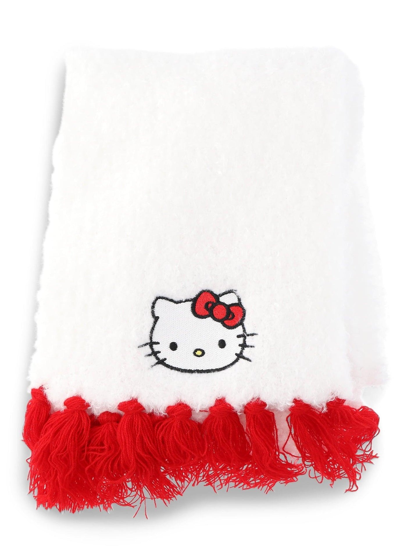 Sanrio Hello Kitty Women’s Beanie and Scarf 2-Piece Set, White Red - JNR Products