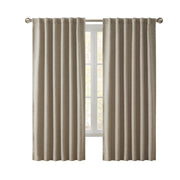 My Texas House Solid White Pepper Rod Pocket Back Tab Blackout Curtain Panel, 52" x 108" - JNR Products