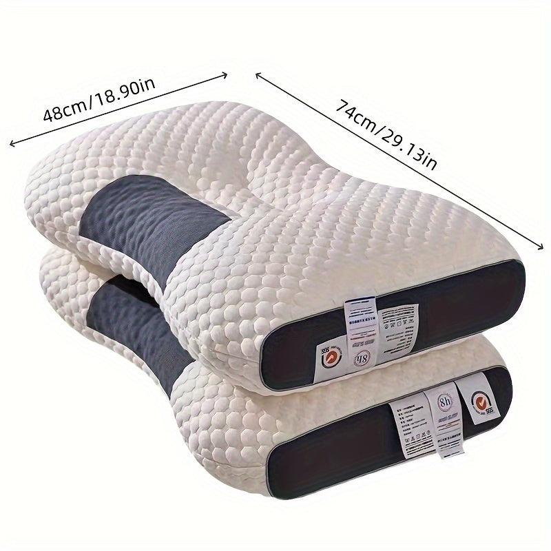 1pcs/2pcs Washable Knitted Cotton Neck Massage High Pillow Core, Quick Help For Sleep, Fit Cervical Vertebra Protection, Suitable For Side Sleeping And Back Sleeping - JNR Products