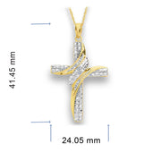 Natalia Drake Diamond Accent Cross Shape Necklace for Women in Yellow Gold Plated Sterling Silver - JNR Products