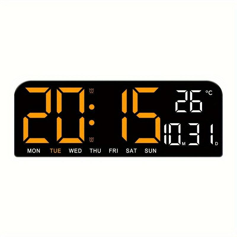 Luminous Large Screen LED Alarm Clock - Displays Week, Temperature, Humidity, and Timer - Perfect for Bedroom, Living Room, and Office Decoration with Modern Design - JNR Products