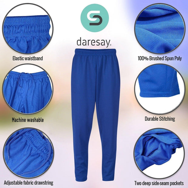 DARESAY Mens Joggers- Quick-Dry Mens Jogging Pants, Elastic Waist With Two Side Pockets, Athletic, Active Pants for Men, 3-Pack, Regular and Big Mens - JNR Products