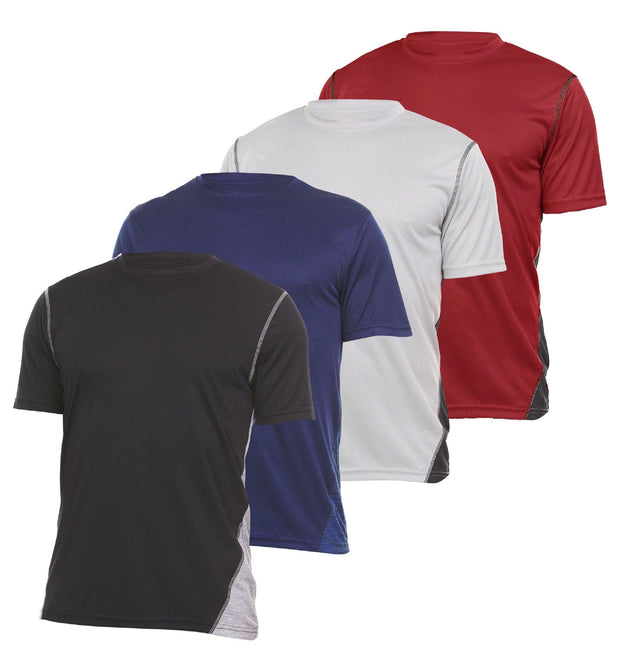 4 Pack: Daresay Mens Dri Fit Shirts Moisture Wicking Tshirt For Men Gym Shirts For Men (up to Size 3X) - JNR Products