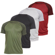 4 Pack: Daresay Mens Dri Fit Shirts Moisture Wicking Tshirt For Men Gym Shirts For Men (up to Size 3X) - JNR Products