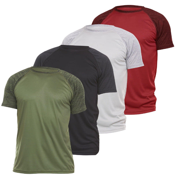 4 Pack: Daresay Mens Dri Fit Shirts Moisture Wicking Tshirt For Men Gym Shirts For Men (up to Size 3X) - JNR Products