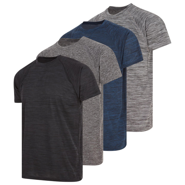 4 Pack: Daresay Mens Dri Fit Shirts Moisture Wicking Tshirt For Men Gym Shirts For Men (up to Size 3X) - JNR Products