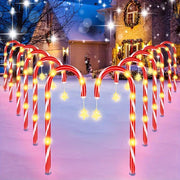 Solar-Powered Candy Cane Christmas Lights, 18in Outdoor Decorative String with 8 Modes - Perfect for Lawn, Yard, Garden & Xmas Tree, Christmas Decor - JNR Products