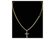 14k Bonded Gold Cross Chain Clearance for Women & Men, Unisex Nugget Cross Necklaces Best Unisex Christmas Gift for Women & Men, Lover, Girlfriend, Boyfriend with Gift Box/Bag - JNR Products