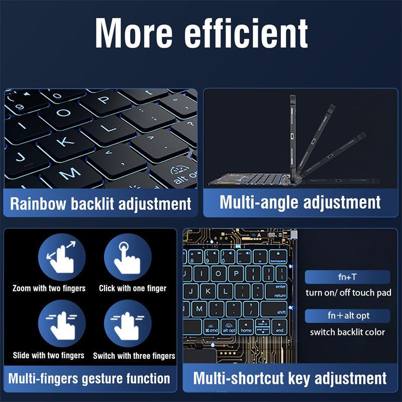 360 Swivel Keyboard Clear Case For IPad Smart Trackpad Bluetooth Keyboard Case Cover With Pen Slot - JNR Products