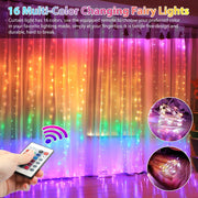 TSV 9.8ft Curtain String Light w/ Remote, 300 LED Fairy Lights for Home Bedroom Wedding Party Decor - JNR Products