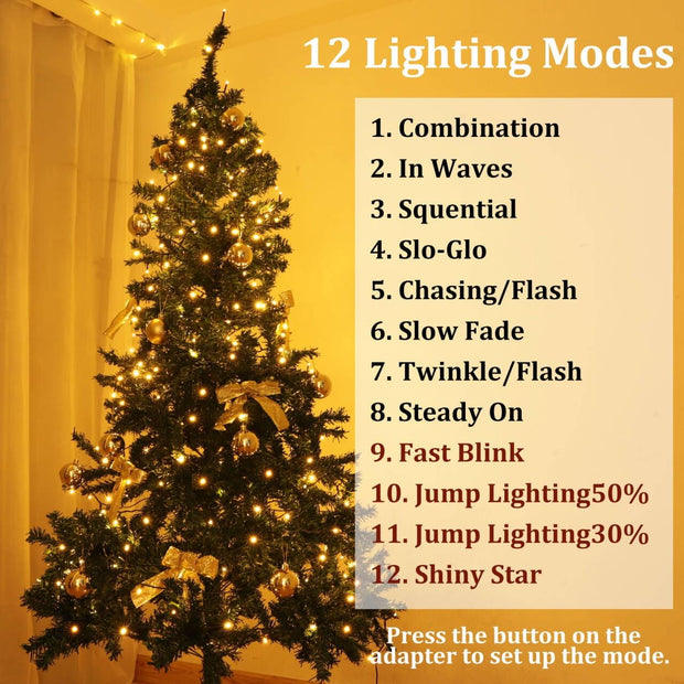 LED Christmas String Lights, 141FT 400 LEDs, Timer Function, Warm White, for Halloween Xmas Tree Home Patry Garden - JNR Products