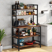 5-Tier Kitchen Bakers Rack Utility Storage Shelf Microwave Oven Stand, Industrial Microwave Cart Kitchen Stand with Hutch - JNR Products