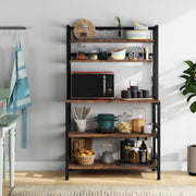 5-Tier Kitchen Bakers Rack Utility Storage Shelf Microwave Oven Stand, Industrial Microwave Cart Kitchen Stand with Hutch - JNR Products