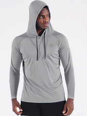 NELEUS Mens UPF 50+ Long Sleeve Shirts Hoodies Sun Protection Workout Dry Fit,Gray,US Size XL - JNR Products