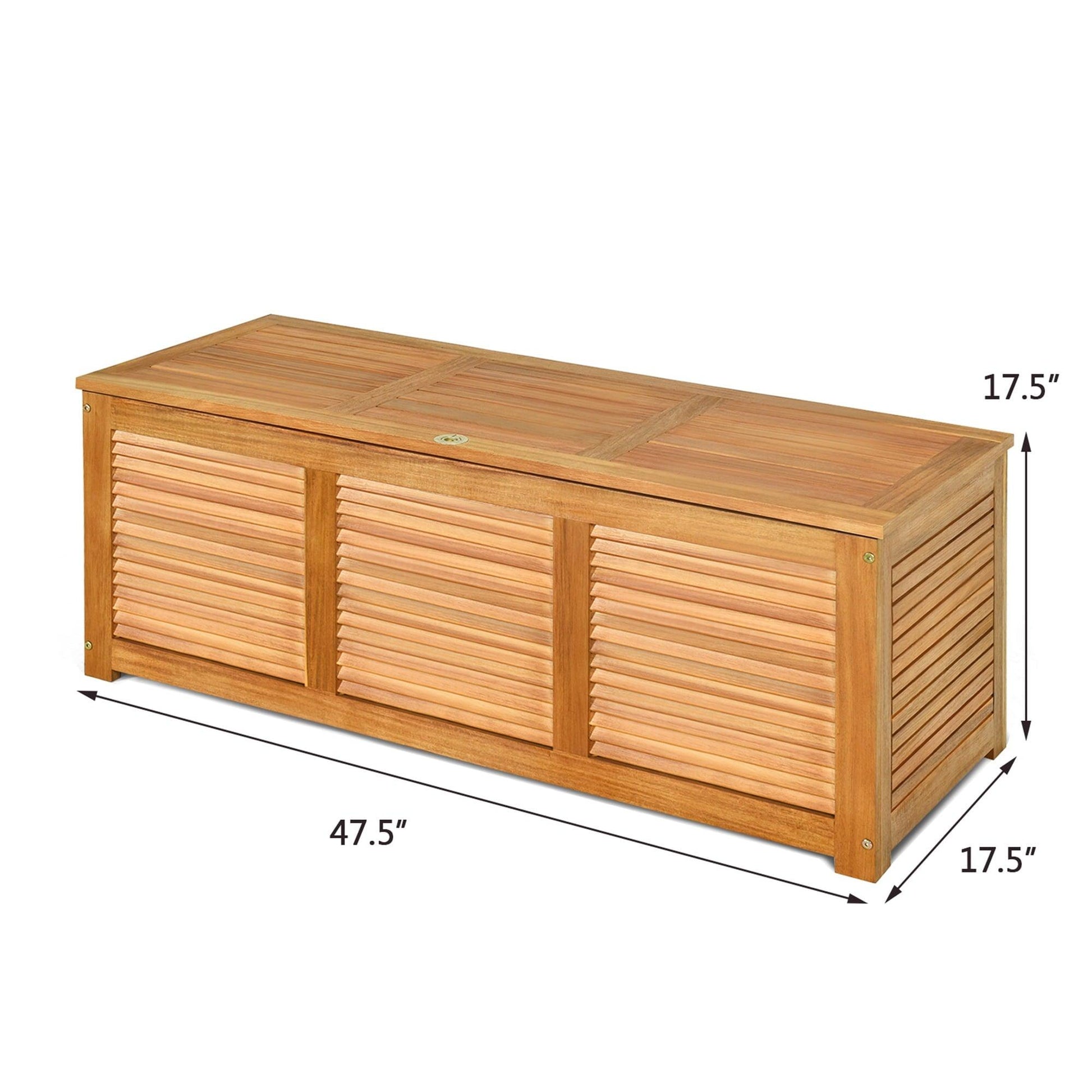 Gymax Acacia Wood Deck Box 47 Gallon Garden Backyard Storage Bench Container - JNR Products