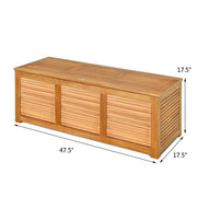 Gymax Acacia Wood Deck Box 47 Gallon Garden Backyard Storage Bench Container - JNR Products