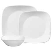 Corelle®- Classic, Pure White Square 12-Piece Dinnerware Set - JNR Products