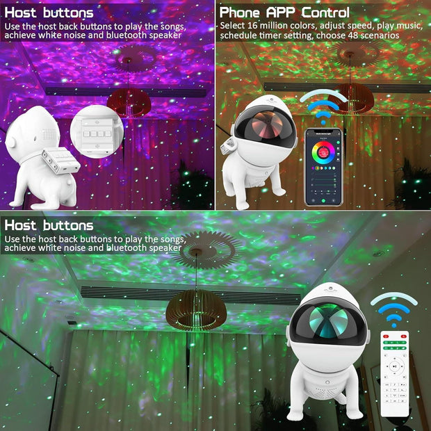 Star Projector,Galaxy Projector for Bedroom,Space Dog Projector with Bluetooth Speaker,21 Color Modes,White Noise,Remote & App Control,Night Light for Kids Adults Game Room Theater Ceiling Decor - JNR Products