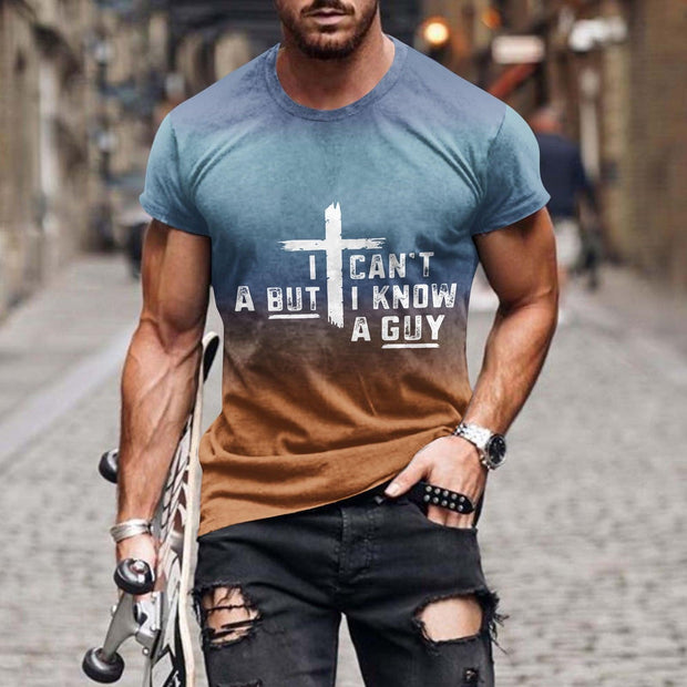 Dovford I Can't but I Know a Guy Jesus T-Shirt for Men Funny Christian T-Shirts for Men Crewneck Short Sleeve Tops 2024 - JNR Products