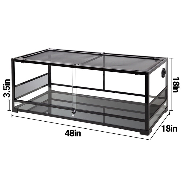 ECOSUB Large Reptile Tank 67 Gallon, Front Opening Tank, 48"x18" x18" - JNR Products