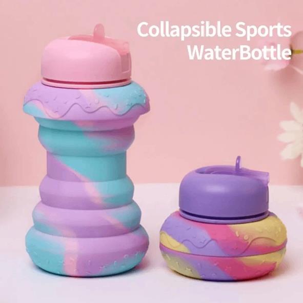 600ML Silicone Sport Bottle Foldable Food-grade Drinking Water Bottle