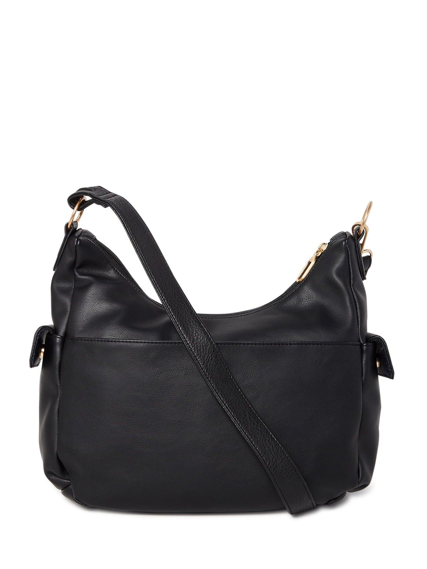 Time and Tru Women's Multi-Compartment Faye Hobo Handbag, Black - JNR Products