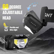 2 Pack LED Rechargeable Headlamp, Ultra Bright 1200 Lumen Headlights, Waterproof, Camping, Running, Cycling, Hunting, Kids Adults, Red White - JNR Products