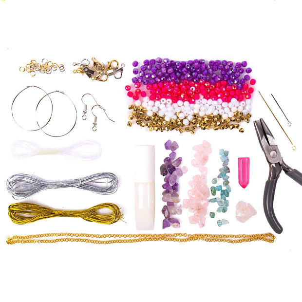 Next Style D.I.Y. Stone & Gem Jewelry Kit, Create 10 Jewelry Pieces, Boys and Girls, Child, Ages 8+ - JNR Products