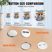 VEVOR 1" 25mm Button Badge Parts Supplies for Button Maker Machine 500 Sets - JNR Products